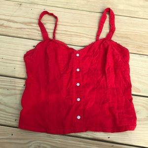 Red button tank top